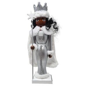 Ethnic Princess Silver and White 14" Christmas Nutcracker